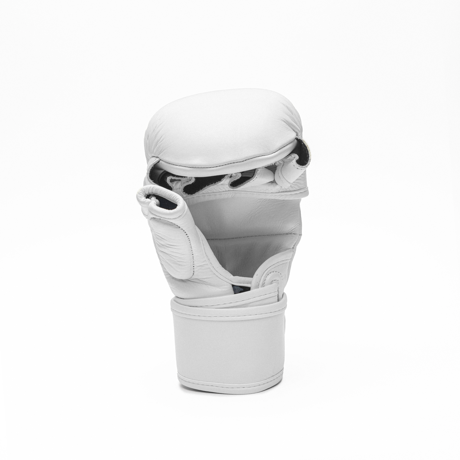 White MMA glove on a white background.