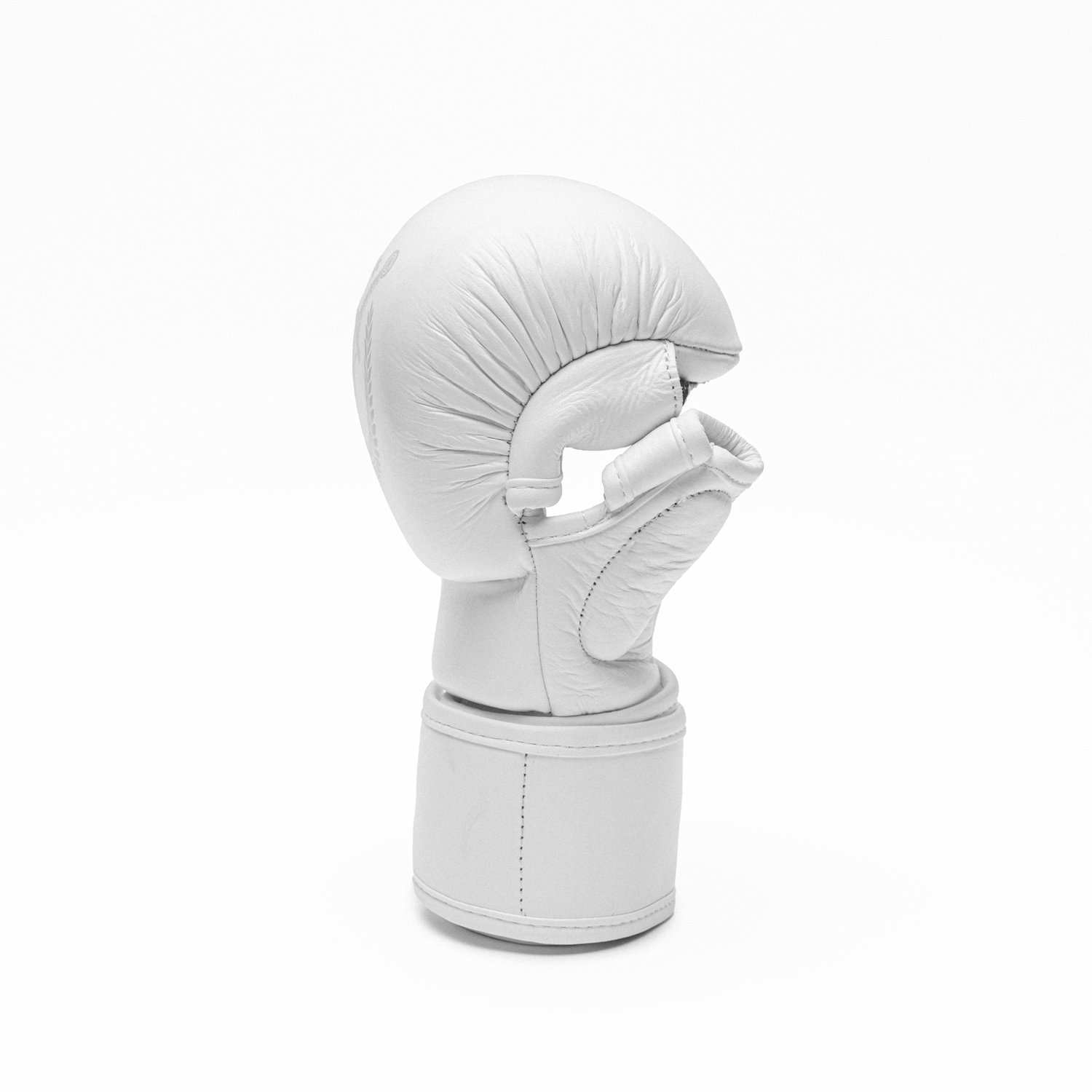 White MMA glove on a white background.
