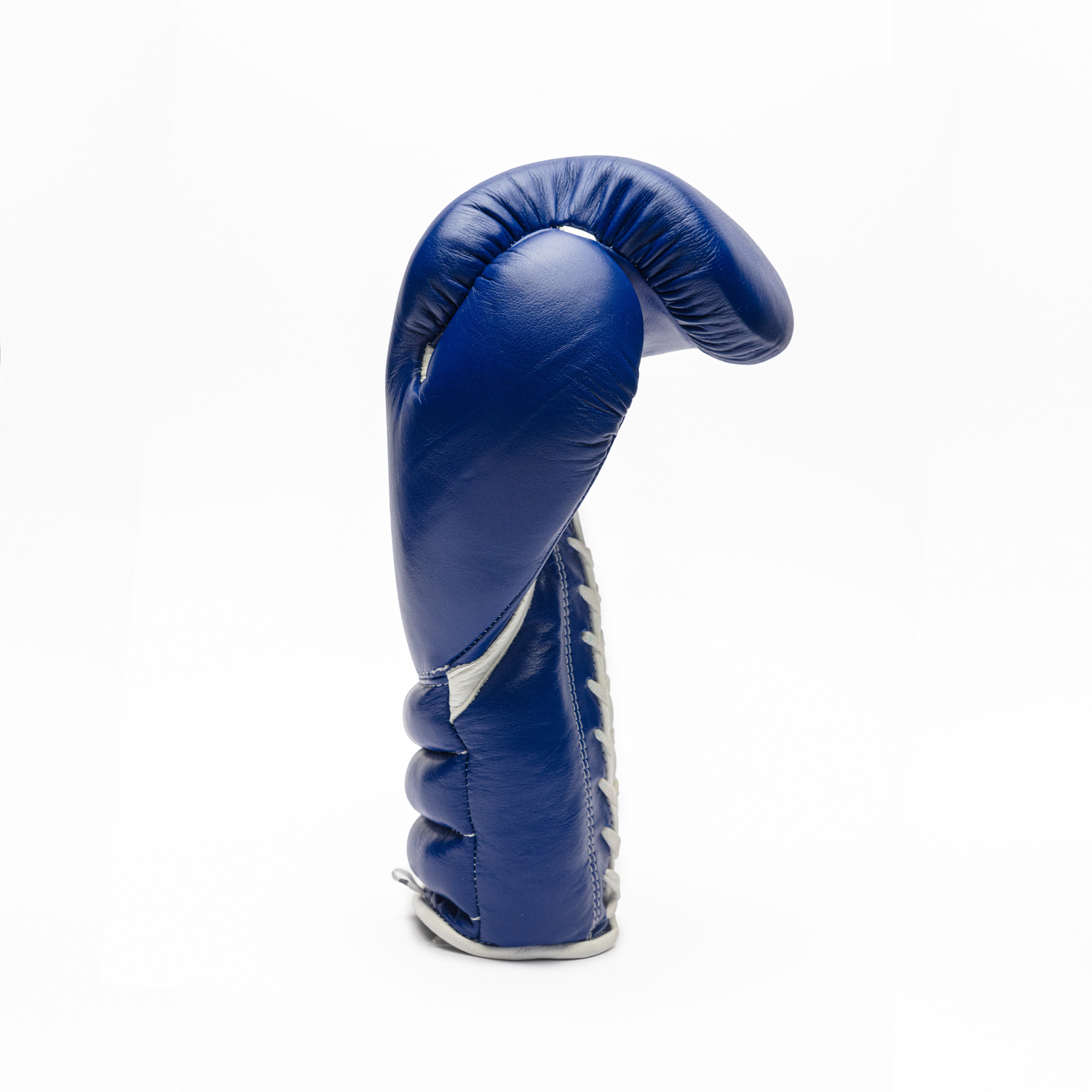 Blue boxing glove on a white background.