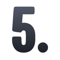 Black number '5.' on a white background