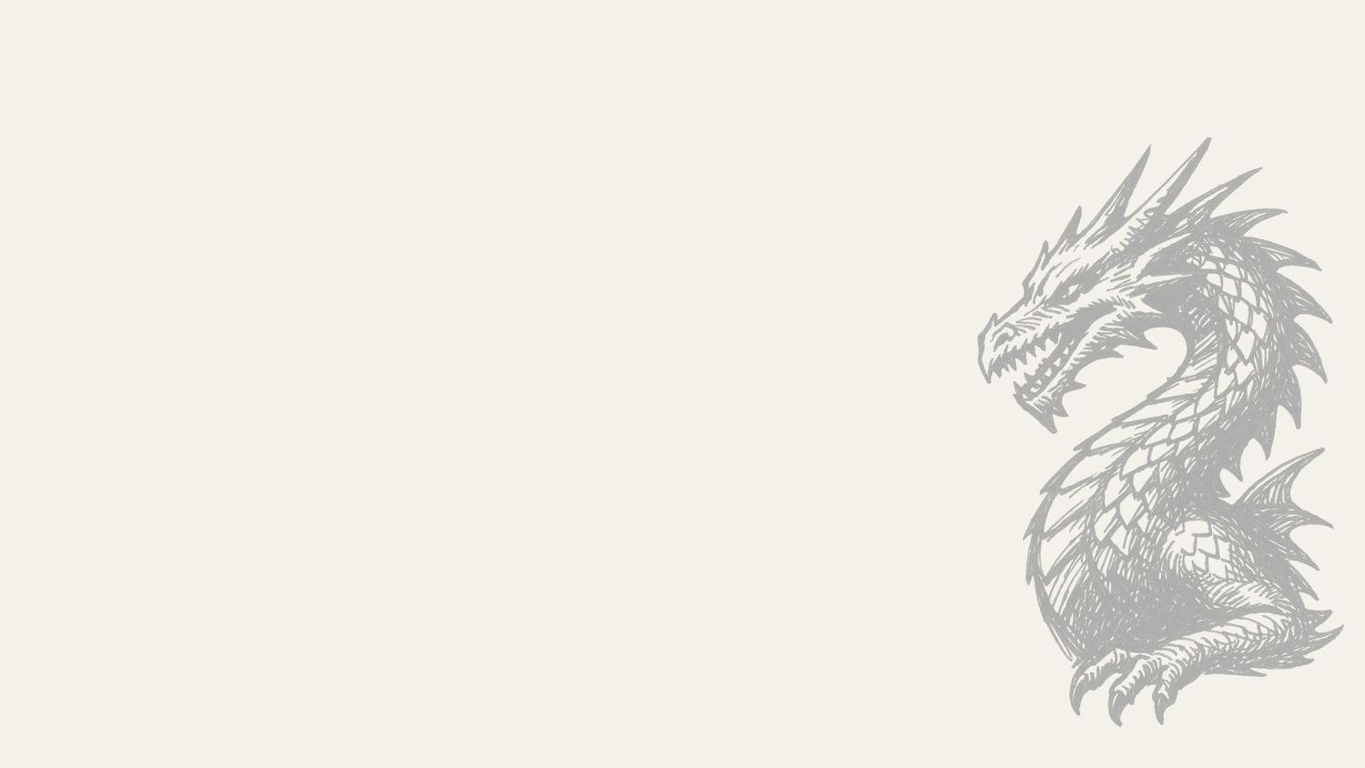 Gray dragon illustration on a light gray background