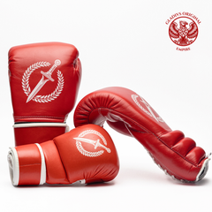 Three red boxing and MMA gloves from Gladius Empire model.