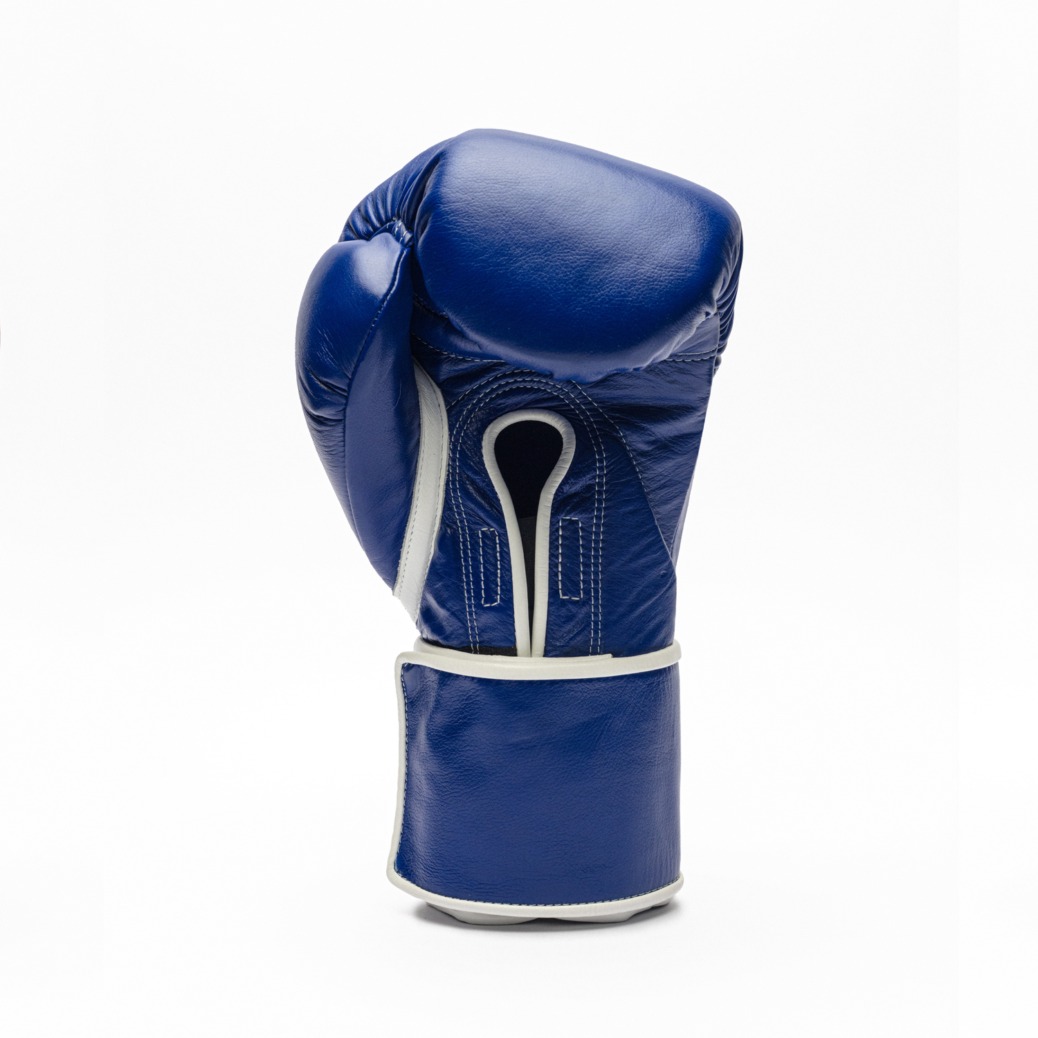 Blue boxing glove on a white background.