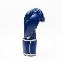Blue boxing glove on a white background.