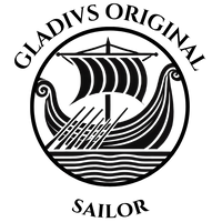 Logo of 'Gladius Original Sailor' with a Viking ship design on a white background.
