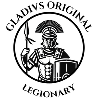 Logo of 'Gladius Original Legionary' featuring a legionary warrior in armor with a sword and shield.